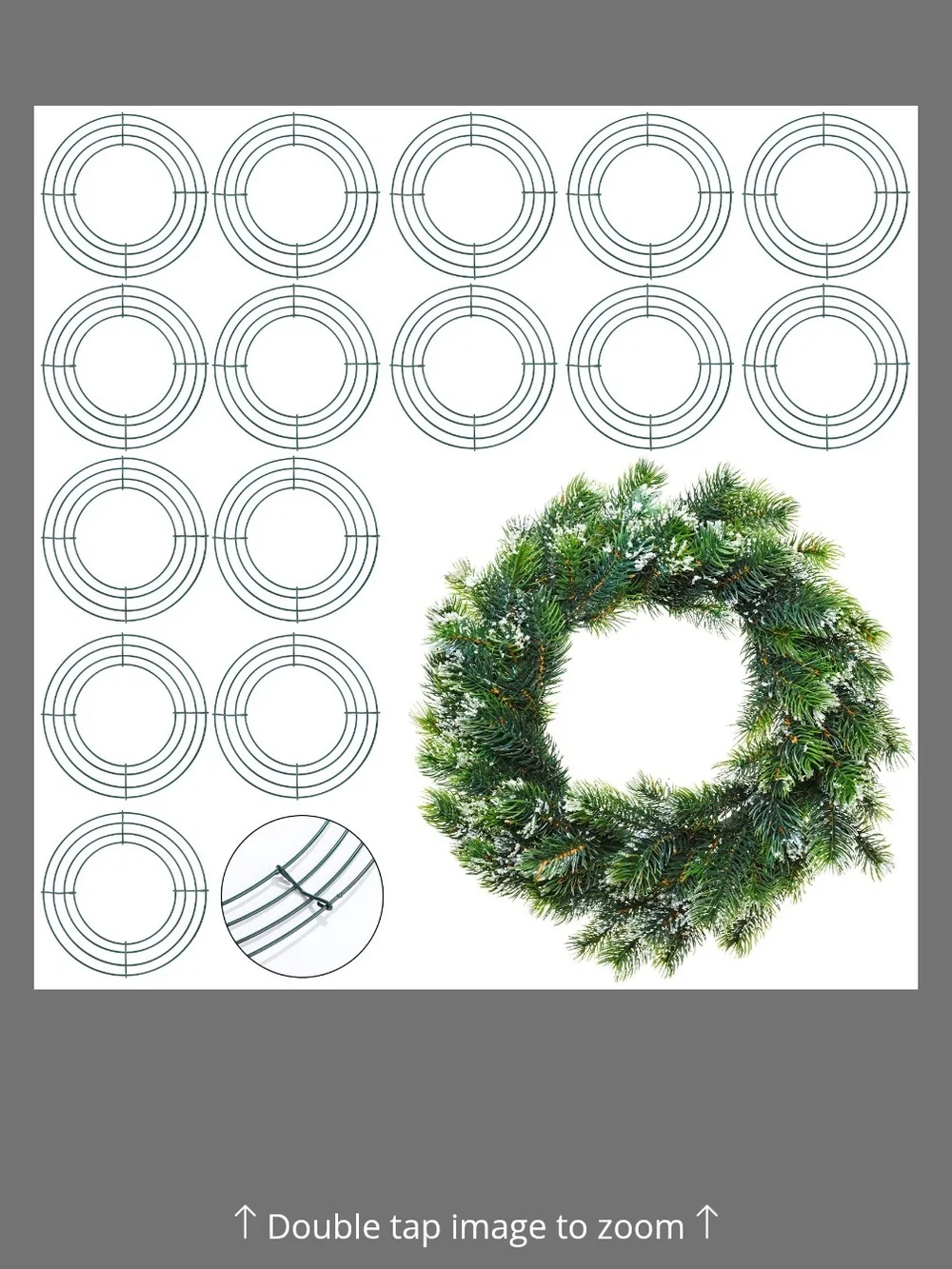 ~ 15 Pcs Christmas Metal Wreath Frame Wire Wreath Rings Crafts Wreath Making